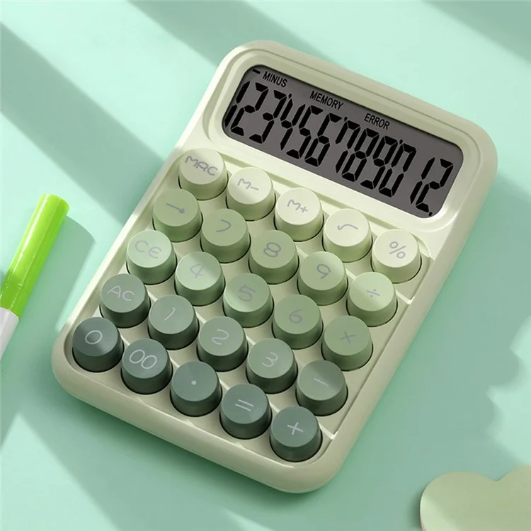 817MAX Teclado Mecánico Calculadora Pantalla LCD Portátil - Verde Degradado