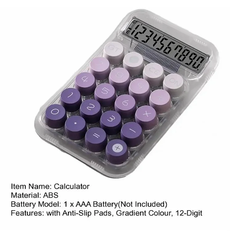 819Pro Teclado mecánico de calculadora con tapa redonda transparente - Rosa 