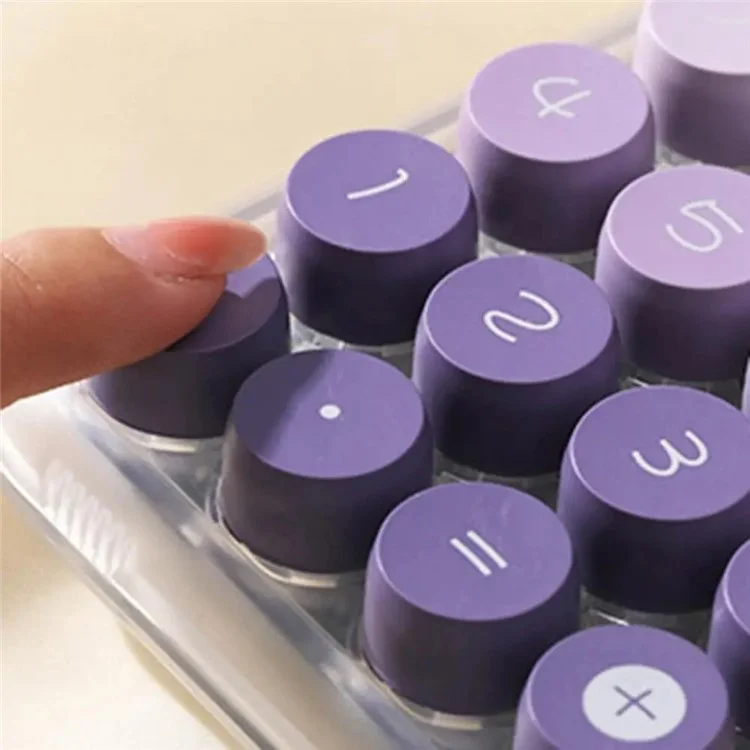 819Pro Teclado mecánico de calculadora con tapa redonda transparente - Rosa 