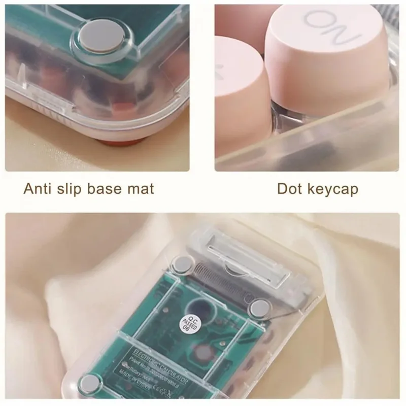 819Pro مفتاح ميكانيكي شفاف على شكل قبعة مستديرة مع آلة حاسبة - أخضر