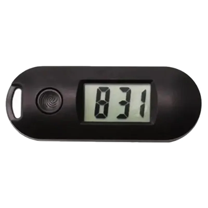 QY2098 Student Oval Luminous Keychain Hanging Watch Mute Digital Electronic Watch - Black