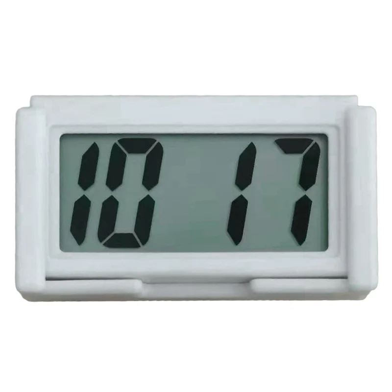 Horloge numérique carrée simple et silencieuse pour voiture et maison - Blanc