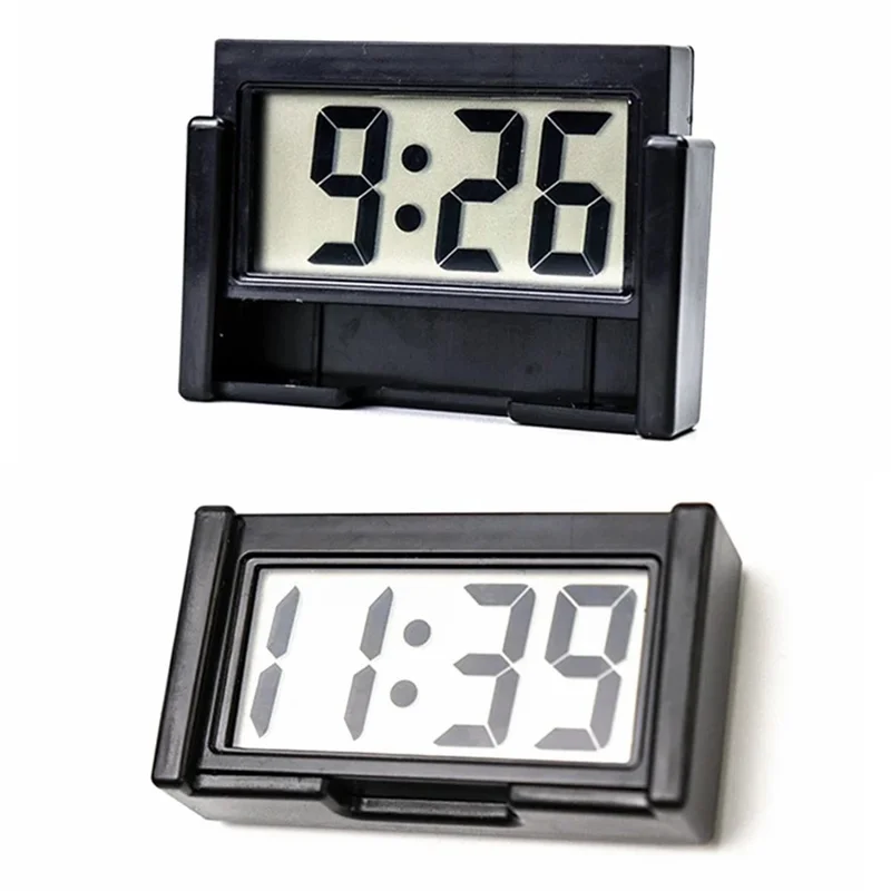 Horloge numérique carrée simple et silencieuse pour voiture et maison - Blanc