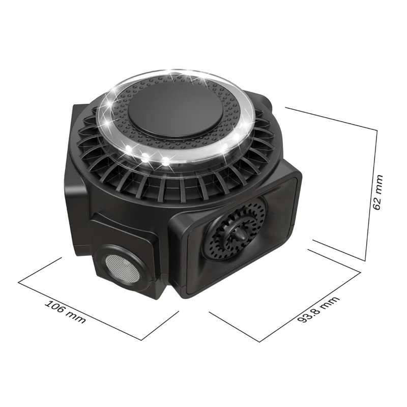 360-Degree High-Power Ultrasonic Pest Repeller with LED Light - Black  /  EU Plug