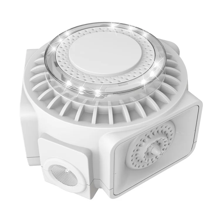 360-Degree High-Power Ultrasonic Pest Repeller with LED Light - White  /  US Plug