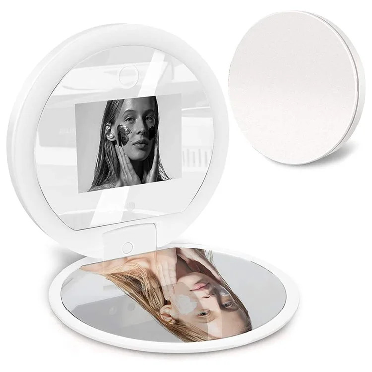 YS002 Smart Makeup Mirror Built-in UV Camera for Sunscreen Test LED Handheld Cosmetic Mirror