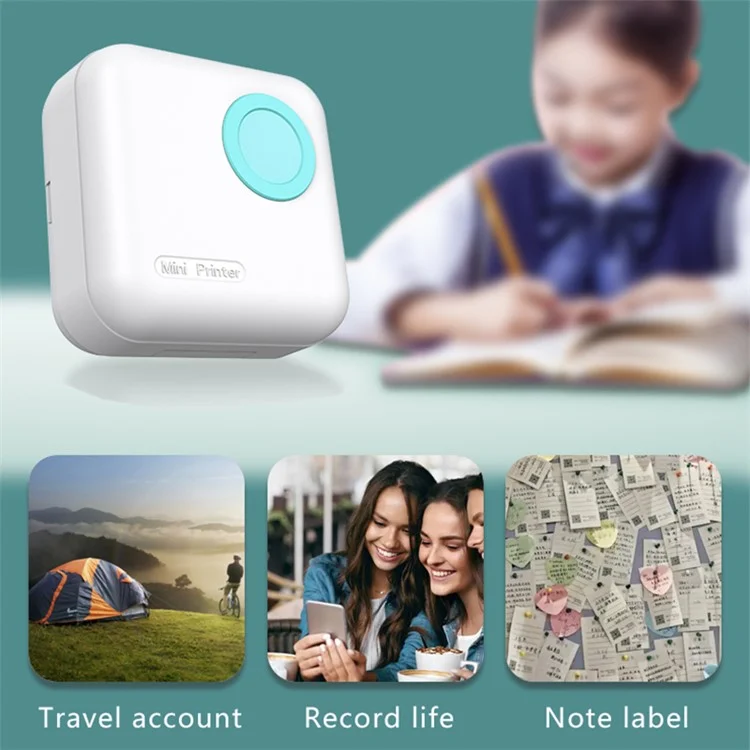 M2 Portable Wireless Thermal Photo Printer Pocket Label Maker, Standard Version - Pink