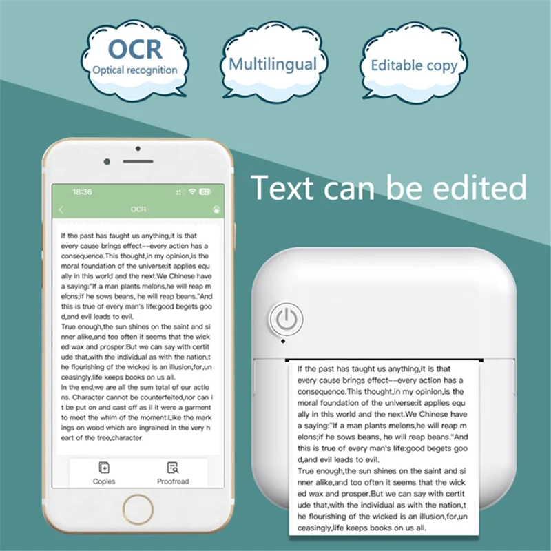 M2 Portable Wireless Thermal Photo Printer Pocket Label Maker, Standard Version - Black