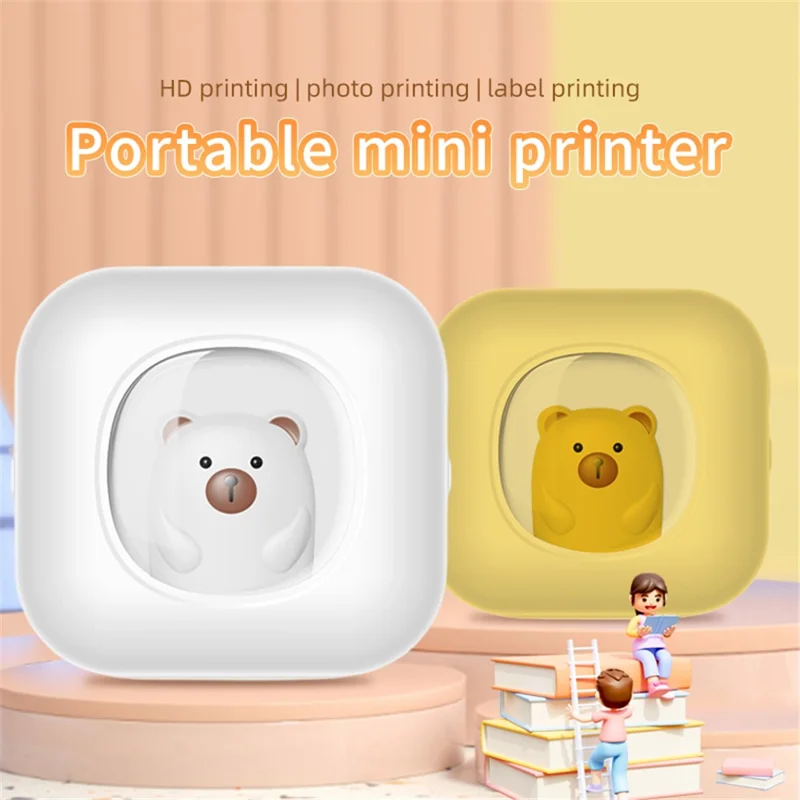 X7 Breathing Light Mini Portable Printer Wireless Thermal Photo Pocket Printer, Standard Version - Yellow