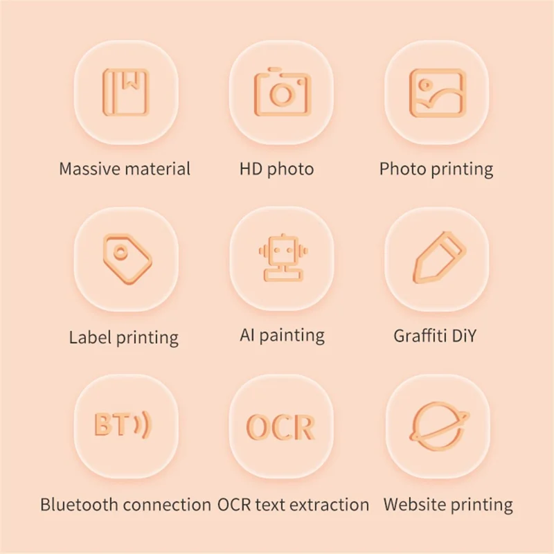 X7 Breathing Light Mini Portable Printer Wireless Thermal Photo Pocket Printer, Standard Version - Yellow