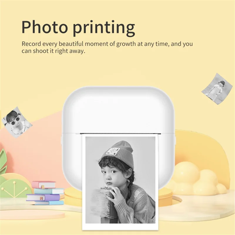 X7 Breathing Light Mini Portable Printer Wireless Thermal Photo Pocket Printer, Standard Version - Yellow