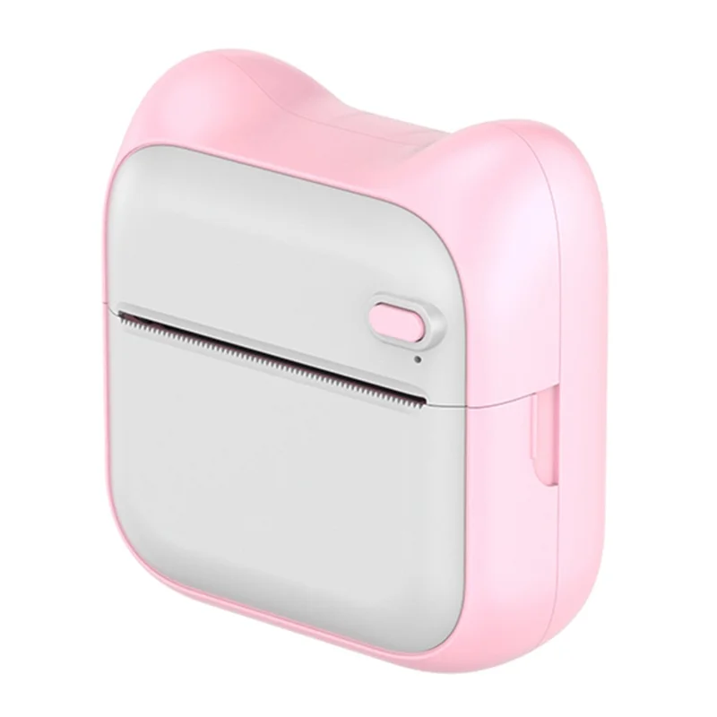 A31 Przenośny minidrukarka termiczna z naklejkami, przenośna, z obsługą Bluetooth, drukarka błędów dla studentów, wersja standardowa - różowy