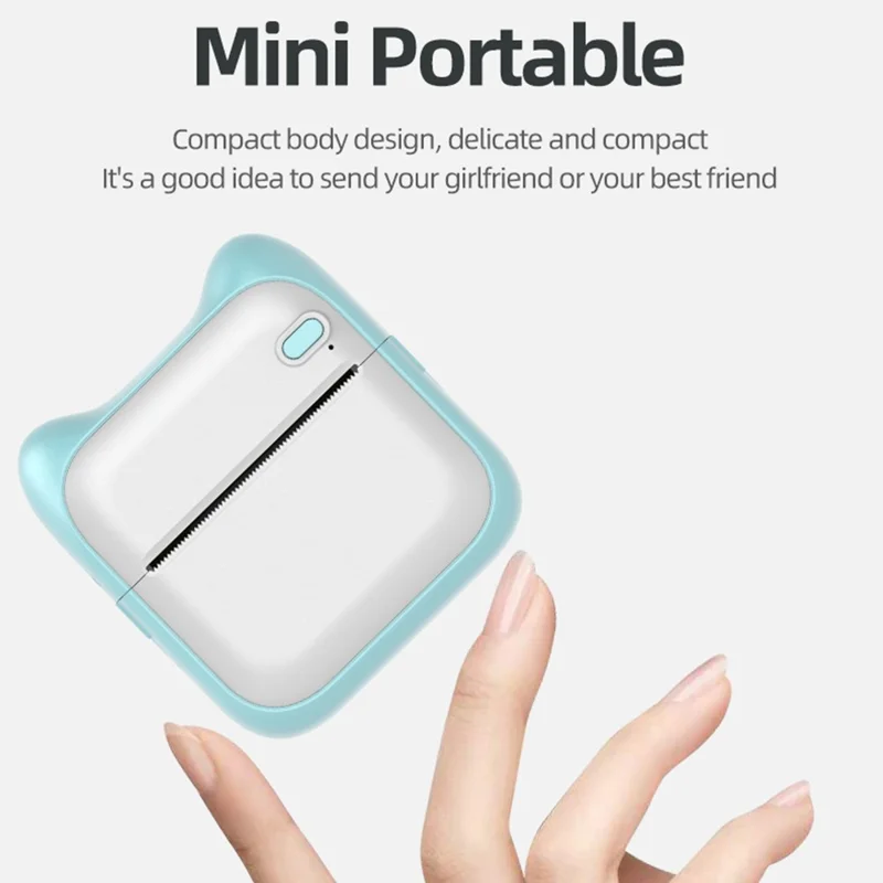 A31 Przenośny minidrukarka termiczna z naklejkami, przenośna, z obsługą Bluetooth, drukarka błędów dla studentów, wersja standardowa - różowy