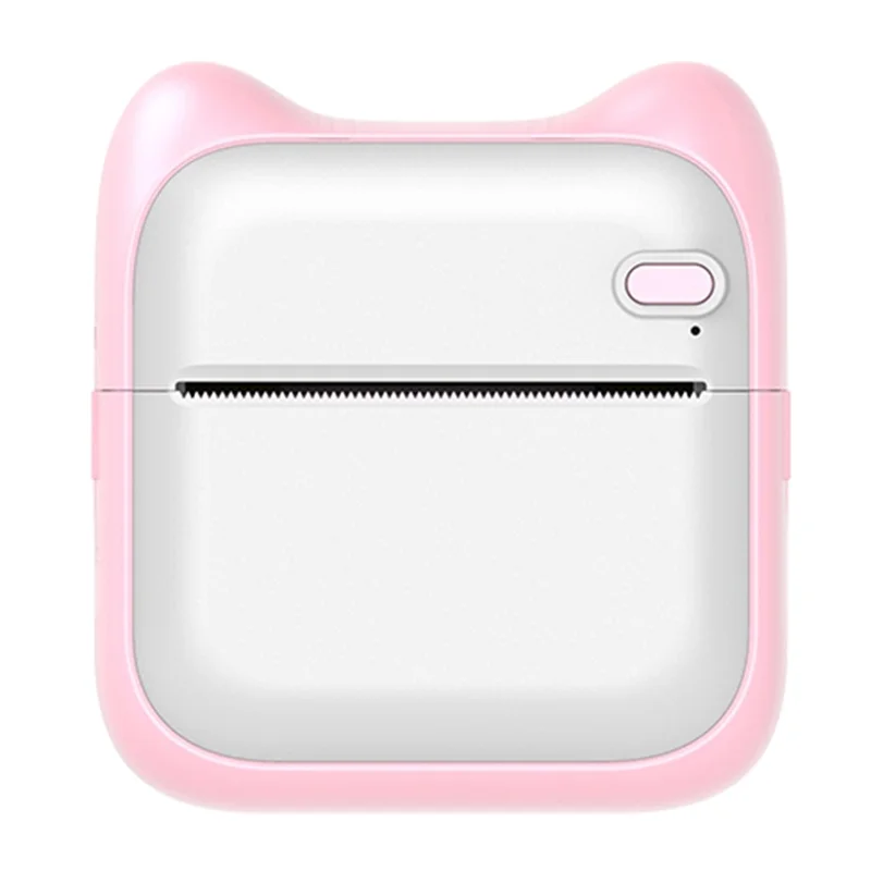 A31 Przenośny minidrukarka termiczna z naklejkami, przenośna, z obsługą Bluetooth, drukarka błędów dla studentów, wersja standardowa - różowy