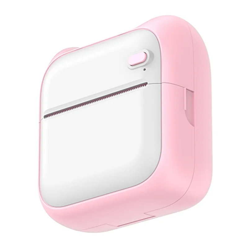 A31 Przenośny minidrukarka termiczna z naklejkami, przenośna, z obsługą Bluetooth, drukarka błędów dla studentów, wersja standardowa - różowy