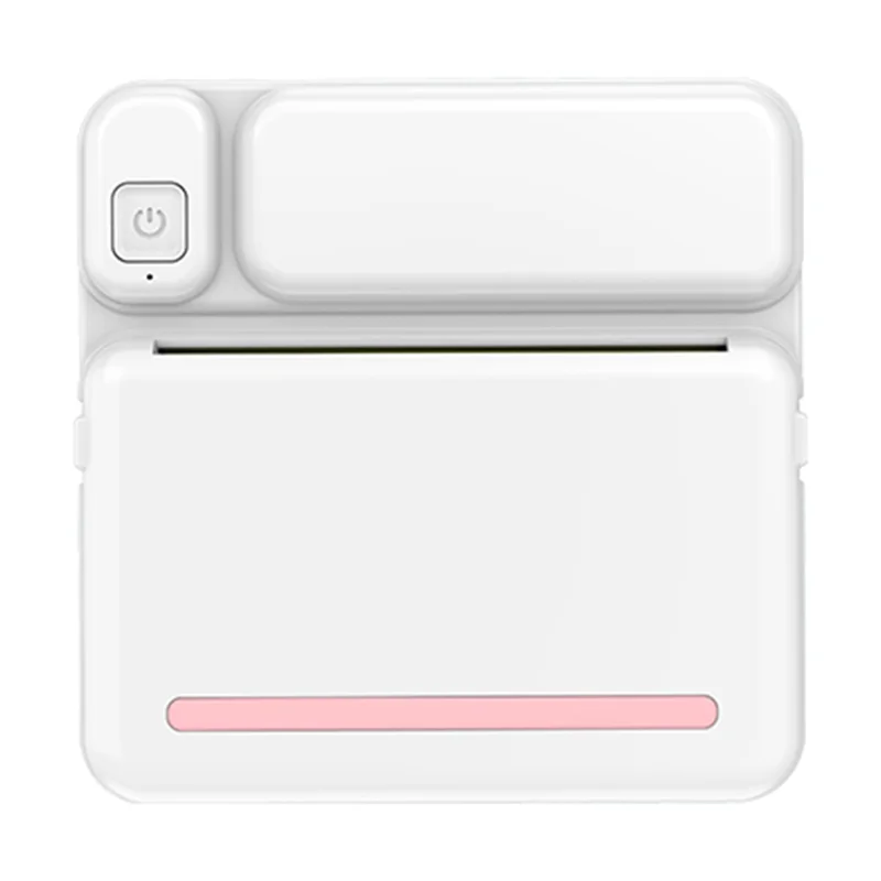 Impresora térmica mini C19 compatible con Bluetooth, Pegatina adhesiva para estudiantes, Impresora de etiquetas inteligente, Versión estándar - Rosa