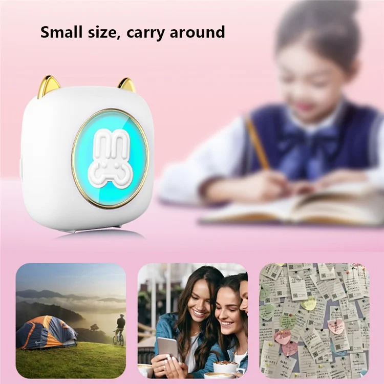 C23 Bluetooth Thermal Printer Wireless Mini Printer with Thermal Paper and Crayon - Blue