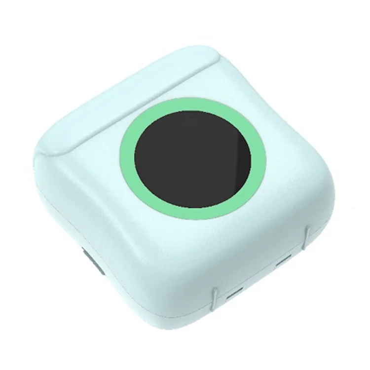 C22 Pocket Printer Bluetooth-compatible Inkless Mini Sticker Printer Colorful Atmosphere Light - Blue