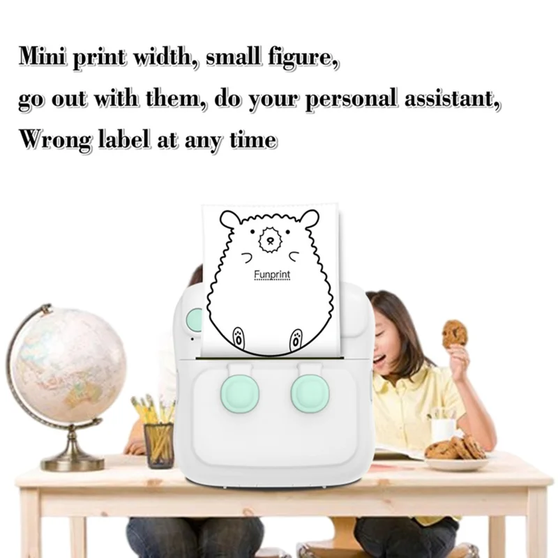 C22 Pocket Printer Bluetooth-compatible Inkless Mini Sticker Printer Colorful Atmosphere Light - White