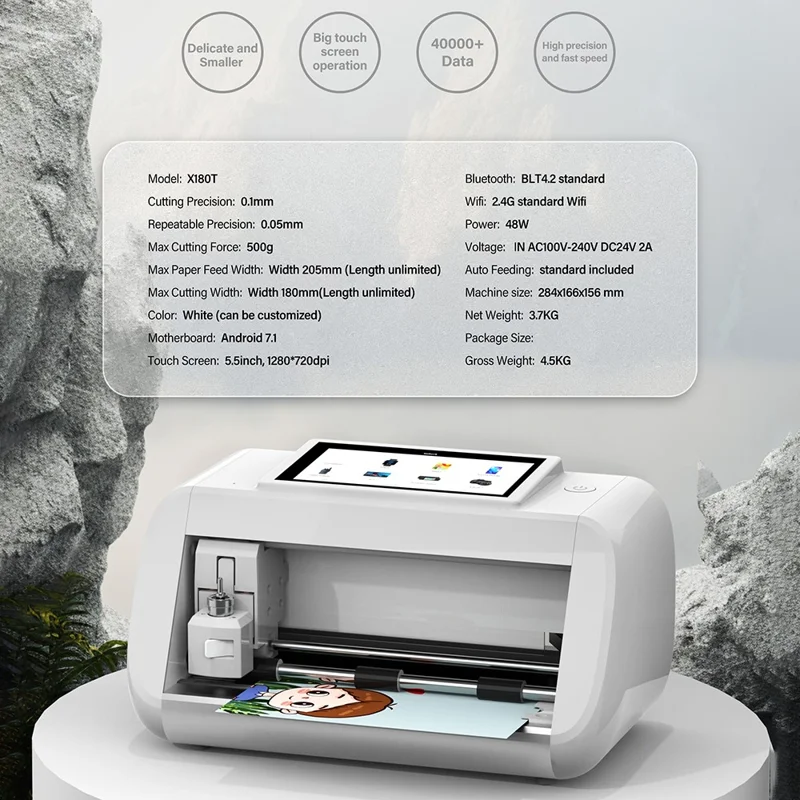 X180T Cell Phone Screen Film Cutter Bluetooth-compatible Smart DIY Cutting Machine - US Plug