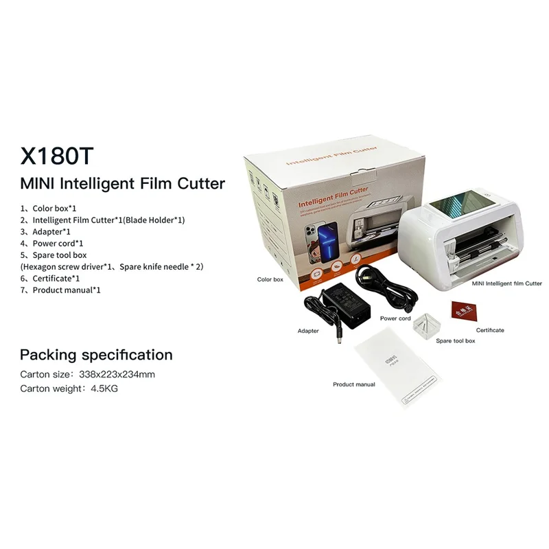 X180T Cell Phone Screen Film Cutter Bluetooth-compatible Smart DIY Cutting Machine - AU Plug