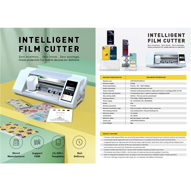 MX5T-230 Macchina da taglio fai-da-te intelligente Taglierina per pellicola per schermo del cellulare - Spina AU 