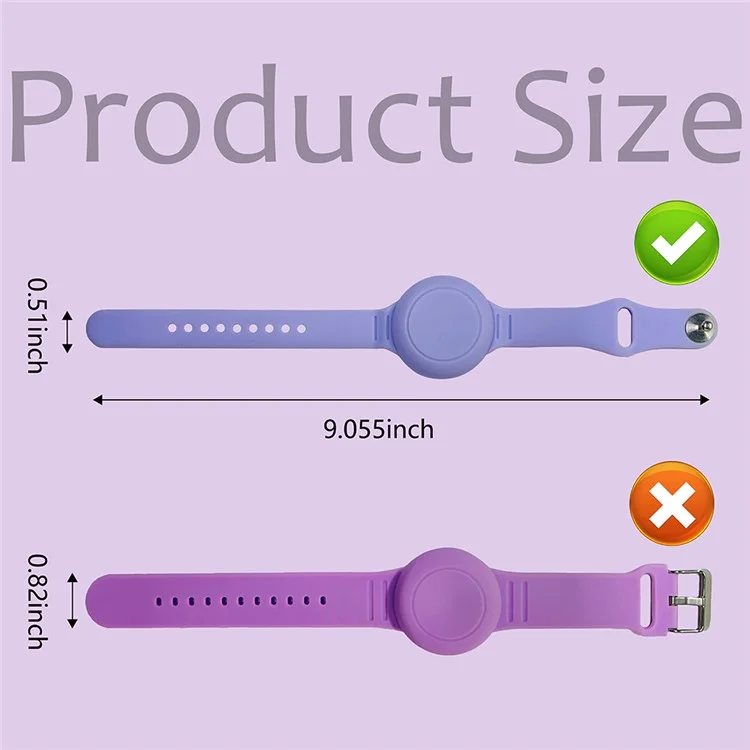 Pour Apple Airtag Tracker Watch Band Design Imperproof Protective Cover Saicone Poignet Strap - Violet