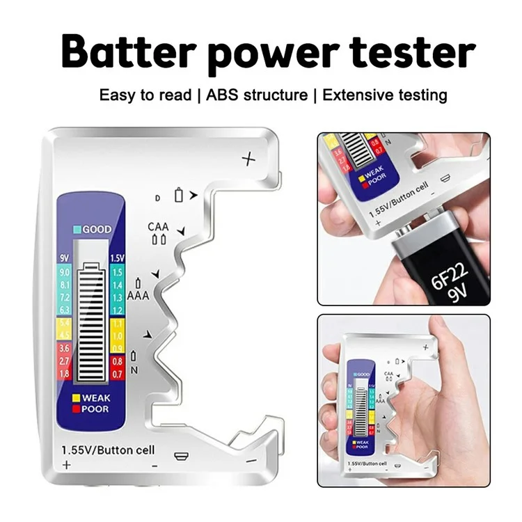 BT886 Tester di Alimentazione Batteria Display Digitale Indicatore di Capacità Della Batteria Portatile - Nero