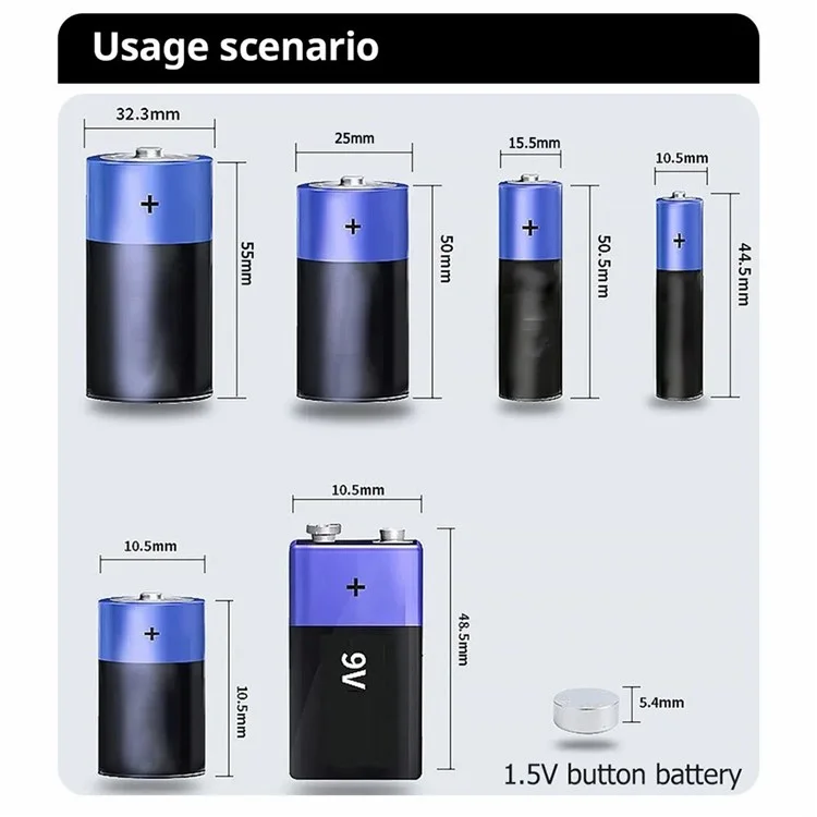 BT886 Batería Probador de Energía Pantalla Digital Indicador de Capacidad de Batería Portátil - Negro