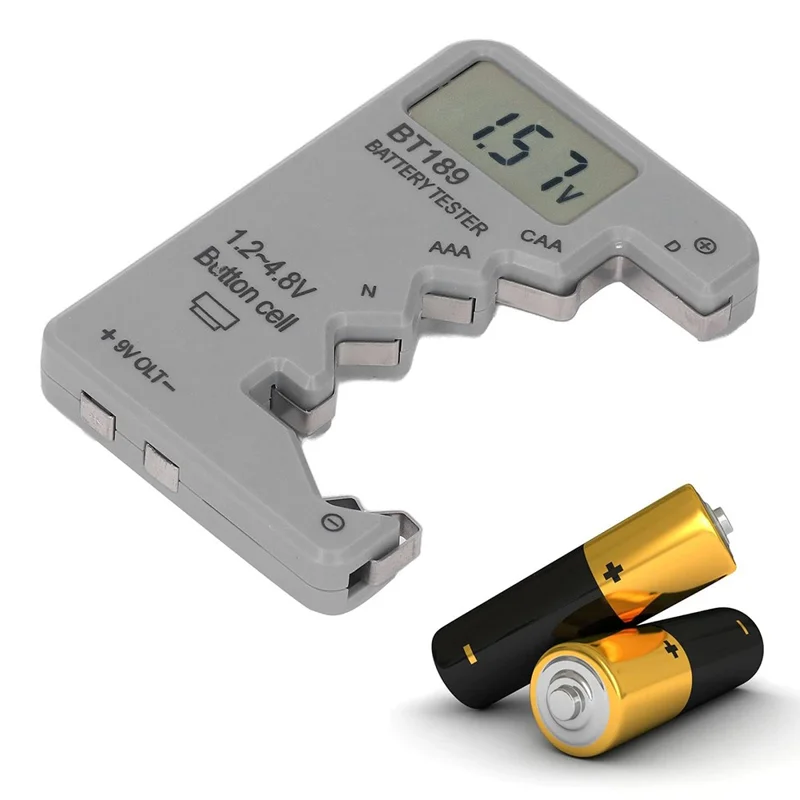 BT189 LCD Screen Battery Tester Universal Button Cell D N AA AAA 9V Battery Voltage Checker - Black