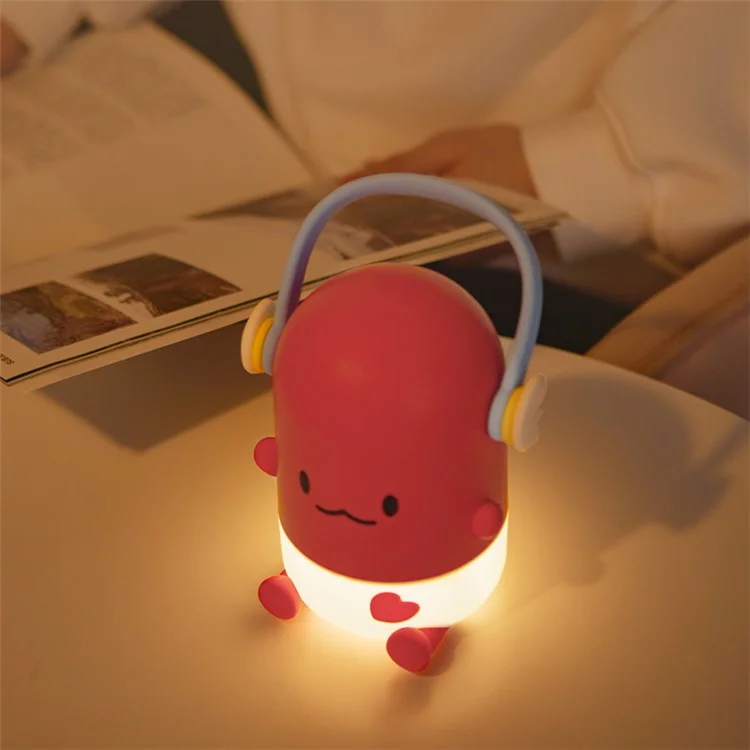 ICARER FAMILY IF-PI001 Cartoon Pipi Night Light 3 Brightness Adjustable Desk Lamp - Red