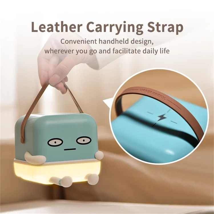 ICARER FAMILY IF-C01 Ice-C Cartoon Wireless Charging Night Light with Leather Handle