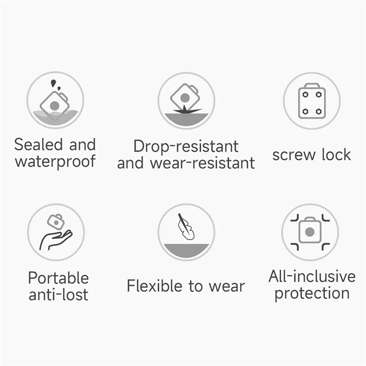 Pour le boîtier de protection en TPU Apple AirTag Waterproof, coque de protection pour animal de compagnie - Noir