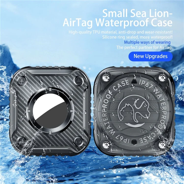 Pour le boîtier de protection en TPU Apple AirTag Waterproof, coque de protection pour animal de compagnie - Noir