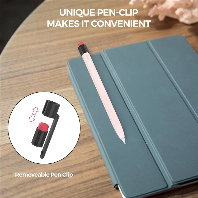 AHASTYLE PT180-2-K для Apple Pencil Pro / Pencil (2-го поколения) Ретро силиконовый рукав Stylus Pen Защитная крышка - Розовый