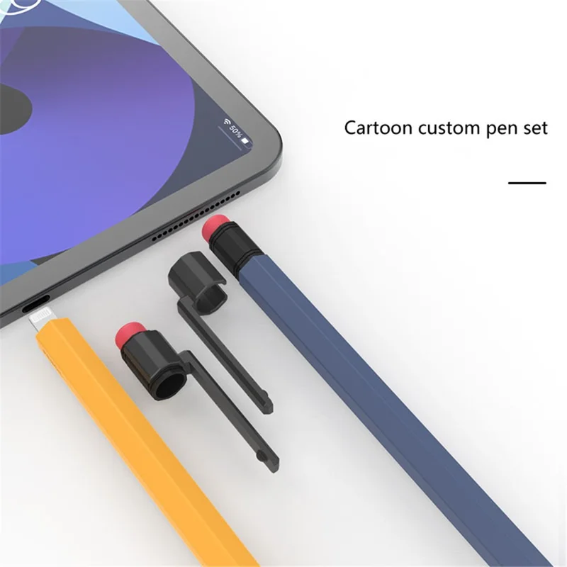 AHASTYLE PT180-1-K For Apple Pencil (1st Generation) Sleeve Stylus Pen Retro Case Silicone Protective Cover - Purple