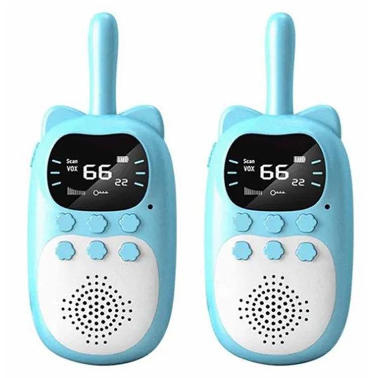 DJ200 1 Paire de Talkies-Walkies Enfants Dessin Animé Interaction Parent-Enfant Sans Fil Interphone Portatif - Bleu