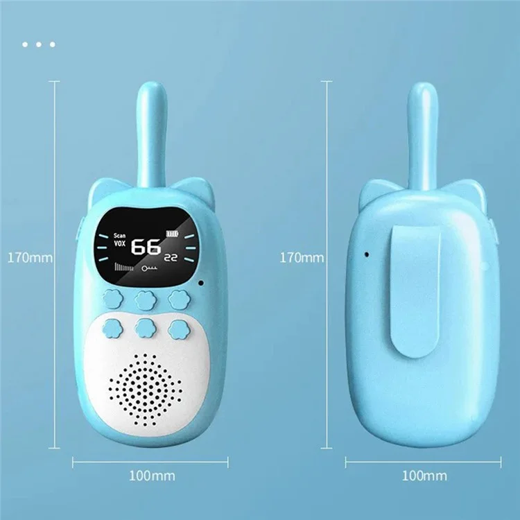 DJ200 1 Paire de Talkies-Walkies Enfants Dessin Animé Interaction Parent-Enfant Sans Fil Interphone Portatif - Bleu