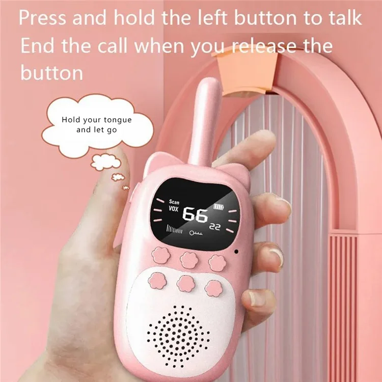 DJ200 1 Paire de Talkies-Walkies Enfants Dessin Animé Interaction Parent-Enfant Sans Fil Interphone Portatif - Bleu