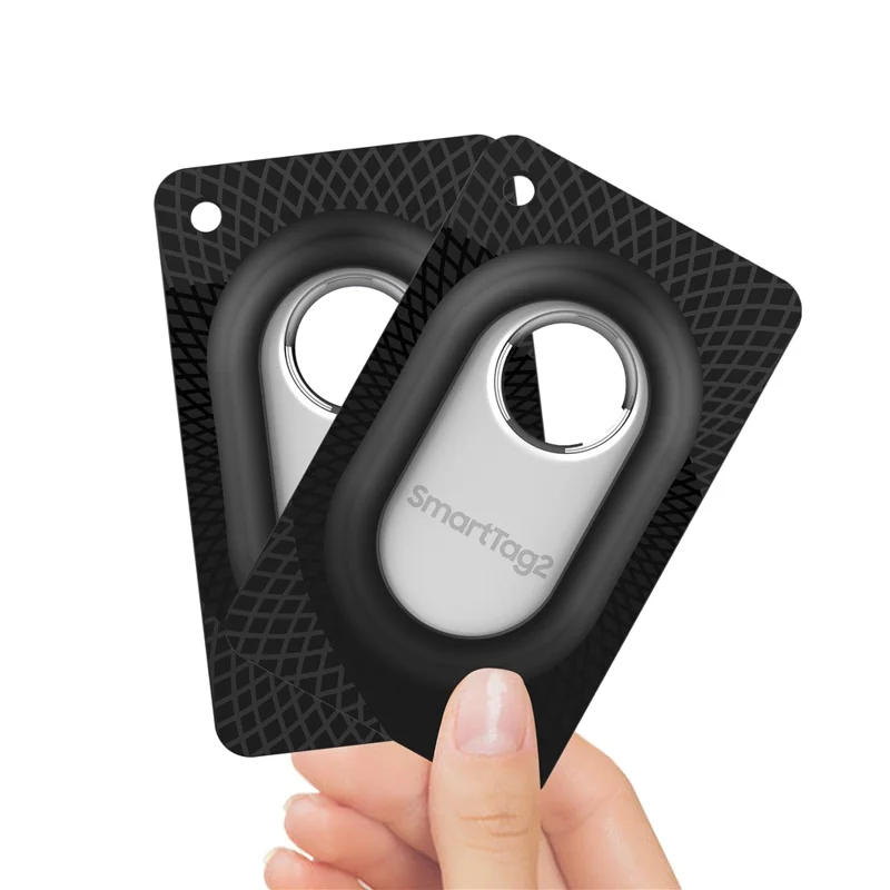 Silicone Card Case for Samsung Galaxy SmartTag 2 Bluetooth-compatible Tracker Protective Cover Sleeve - White