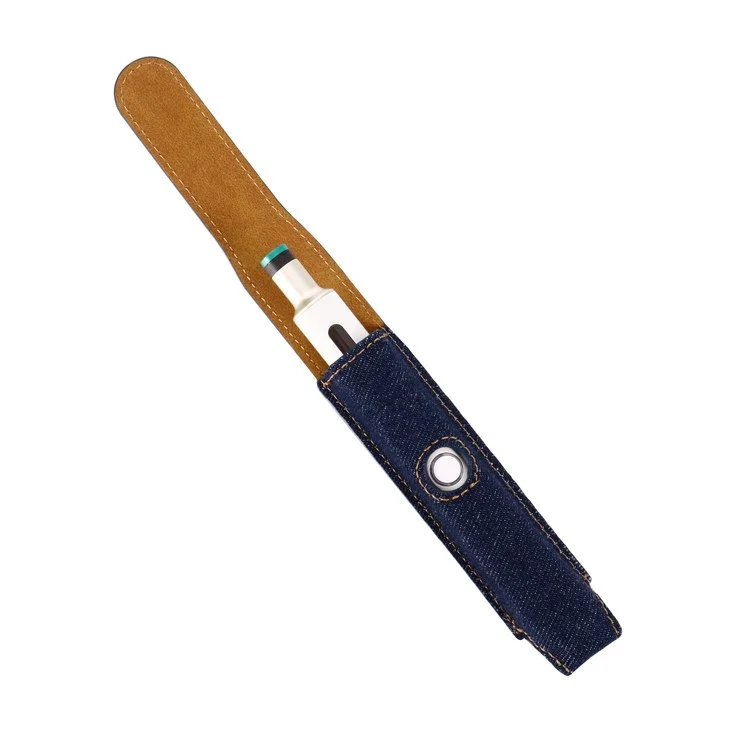 ONE-001 For Ploom TECH+ Protective Sleeve PU Leather / Denim E-cigarette Cover - Sapphire
