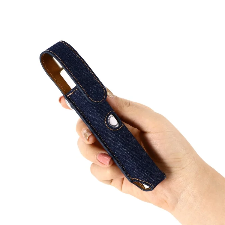 ONE-001 For Ploom TECH+ Protective Sleeve PU Leather / Denim E-cigarette Cover - Sapphire