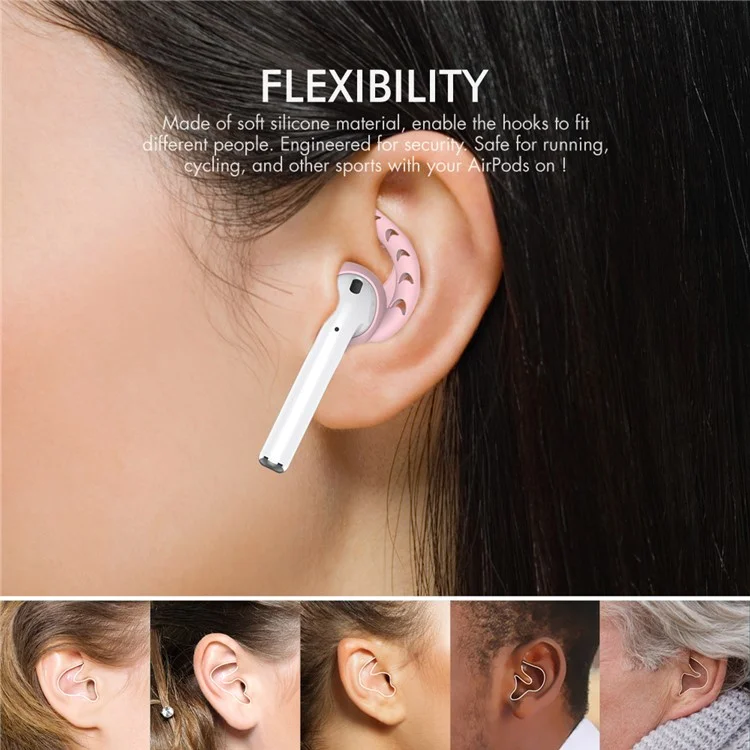 AHASTYLE PT14 per Apple AirPods con custodia di ricarica (2016) / (2019) / AirPods con custodia di ricarica wireless (2019) 3 paia di cappucci per orecchie con gancio - Rosa