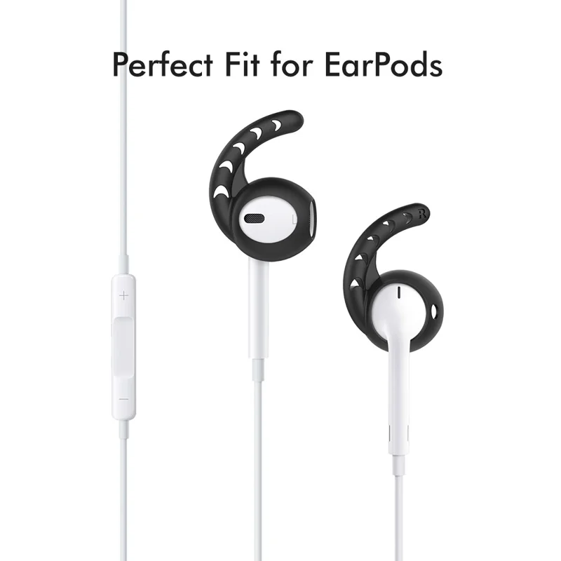 AHASTYLE PT14 for Apple AirPods with Charging Case (2016)  /  (2019)  /  AirPods with Wireless Charging Case (2019) 3 Pairs Ear Cap with Hook - Black