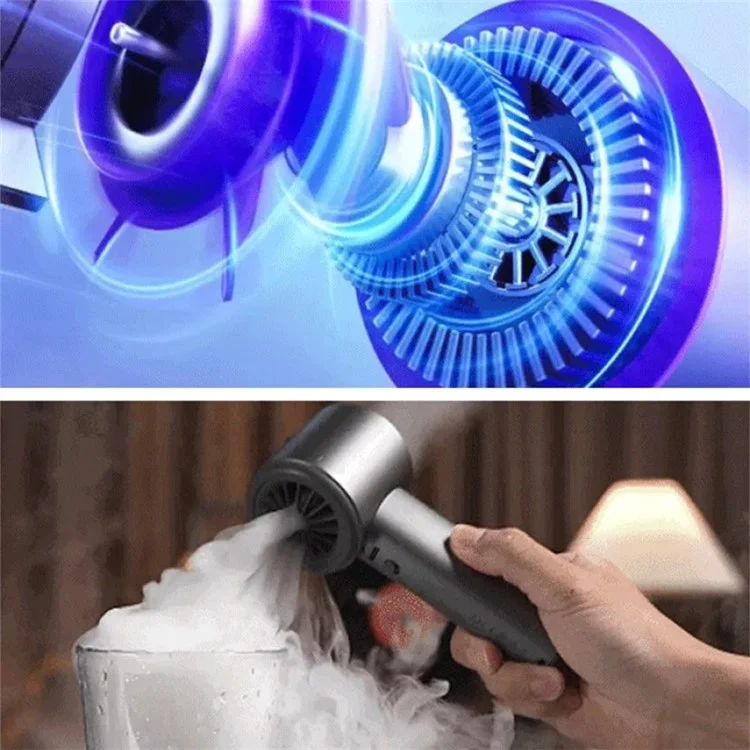 A60 100 Gears Cooling Fan Stepless Adjustable Digital Display Turbo Bladeless Handheld Fan - Pink