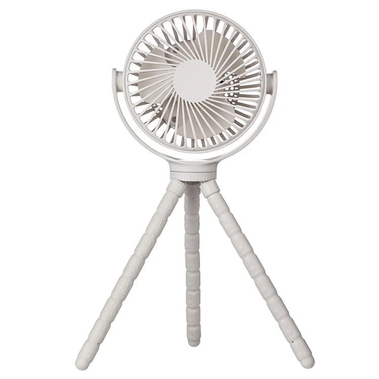 WX1020 Trípode flexible tipo pulpo Ventilador portátil de sobremesa para cochecito de bebé Ventilador portátil de refrigeración de verano - Blanco 