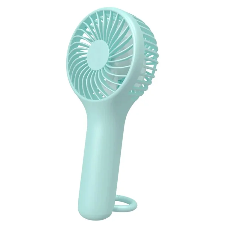S13 Mini Handheld Fan 3 Wind Speed Portable Summer Cooling Fan with Hanging Buckle - Baby Blue