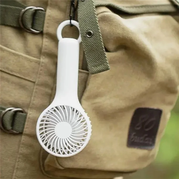 S13 Mini Handheld Fan 3 Wind Speed Portable Summer Cooling Fan with Hanging Buckle - Baby Blue
