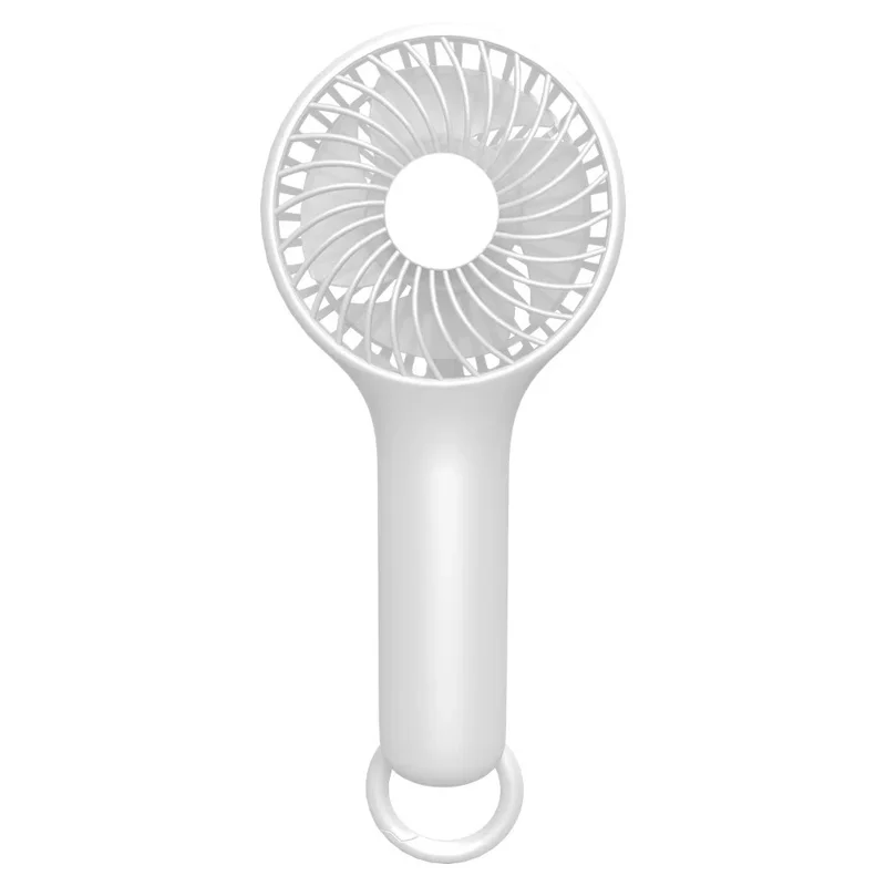 S13 Mini Handheld Fan 3 Wind Speed Portable Summer Cooling Fan with Hanging Buckle - White