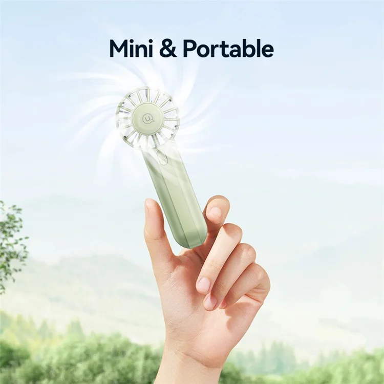 USAMS ZB288 Handheld Fan High Speed Desk Fan USB Recargable Portable Ventilador de Enfriamiento - Verde
